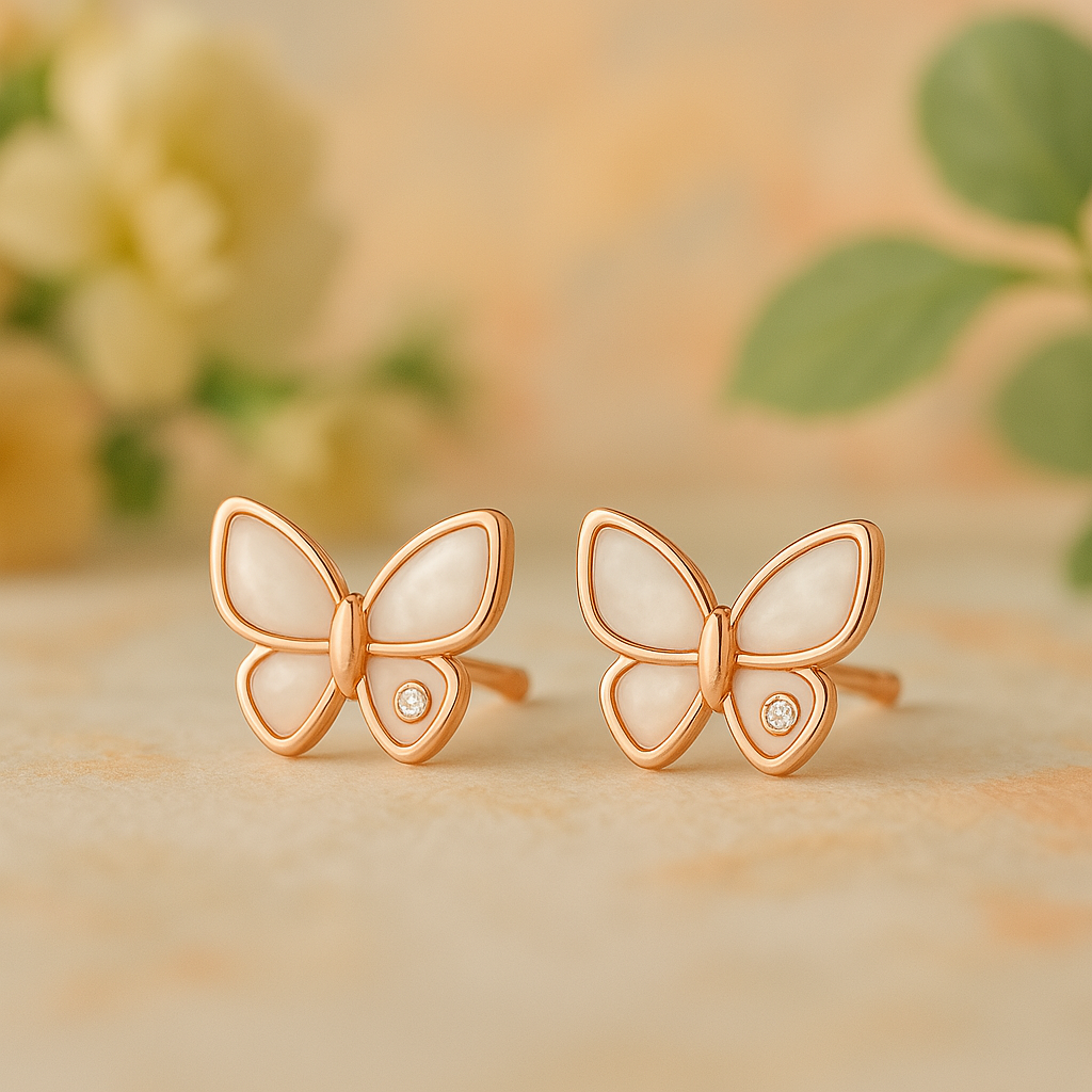 Pearly Butterfly Earrings