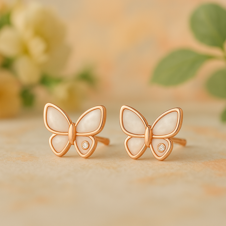 Pearly Butterfly Earrings