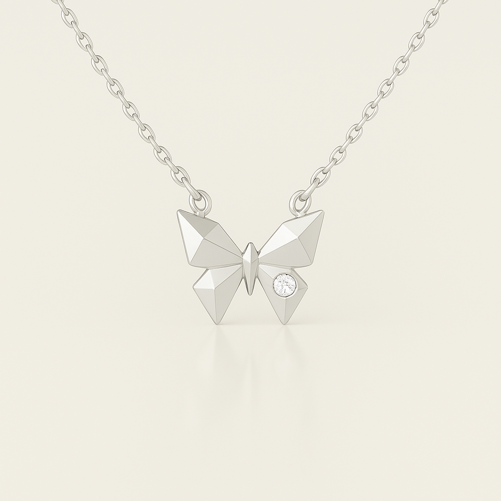 Geometric Butterfly Pendant