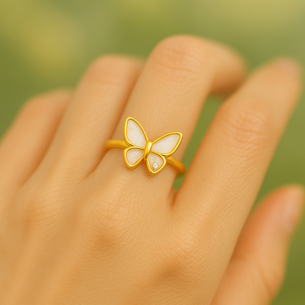 Pearly Butterfly Ring