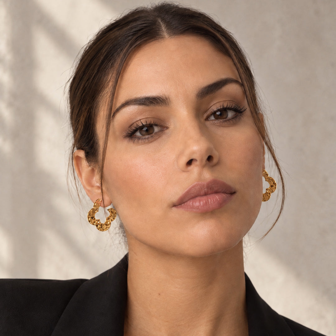 Boucles d’oreilles Trèfle Éclat Martelé