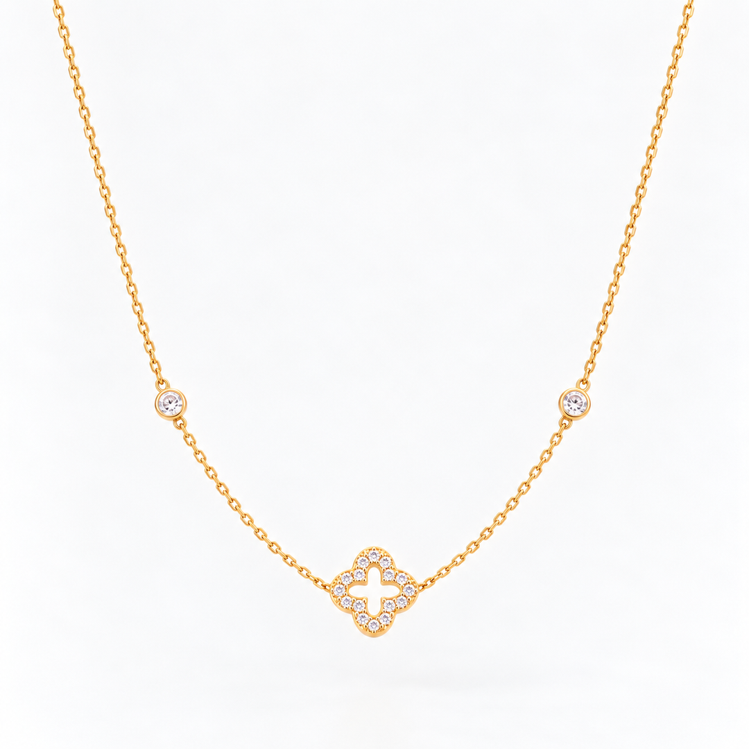 Collier Éclat Trèfle Ajouré