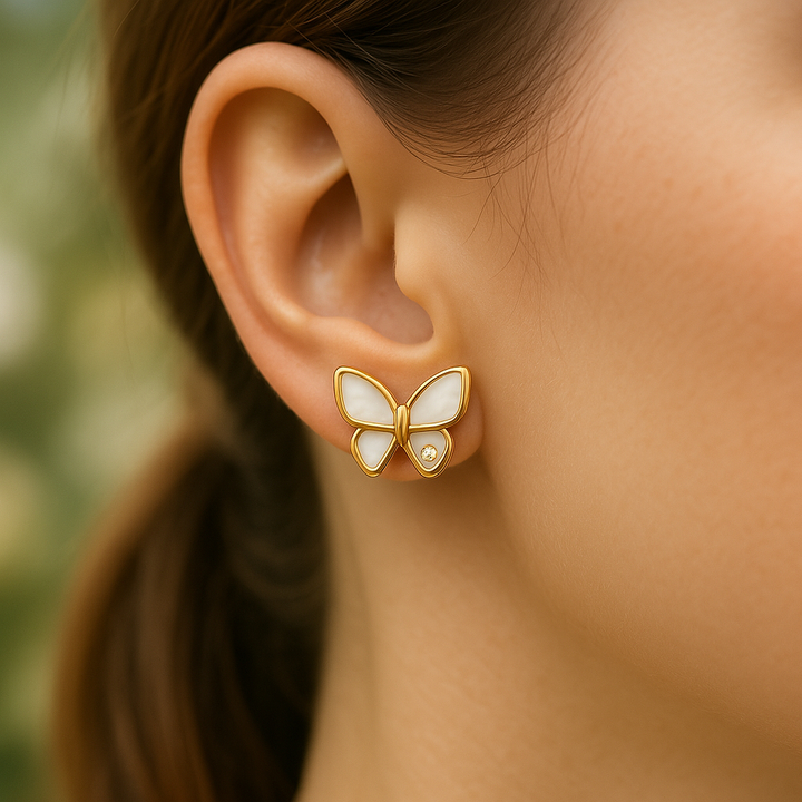 Pearly Butterfly Earrings