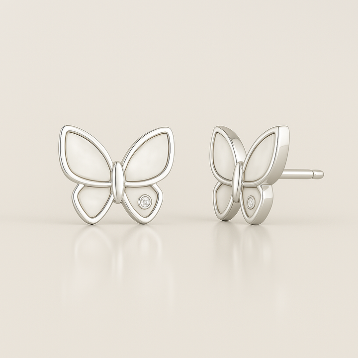 Pearly Butterfly Earrings