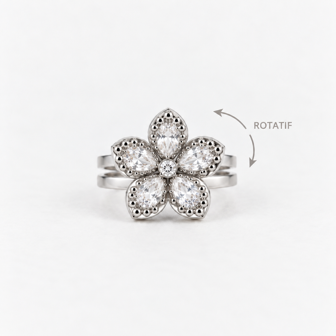 Bague Éclat Floral Rotative