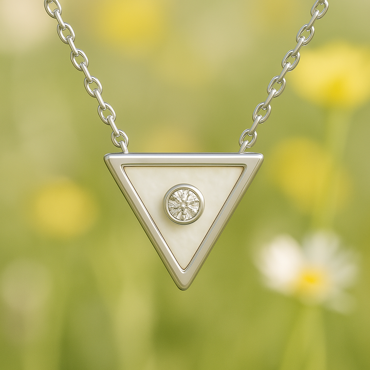 Pearly Inverted Triangle Pendant