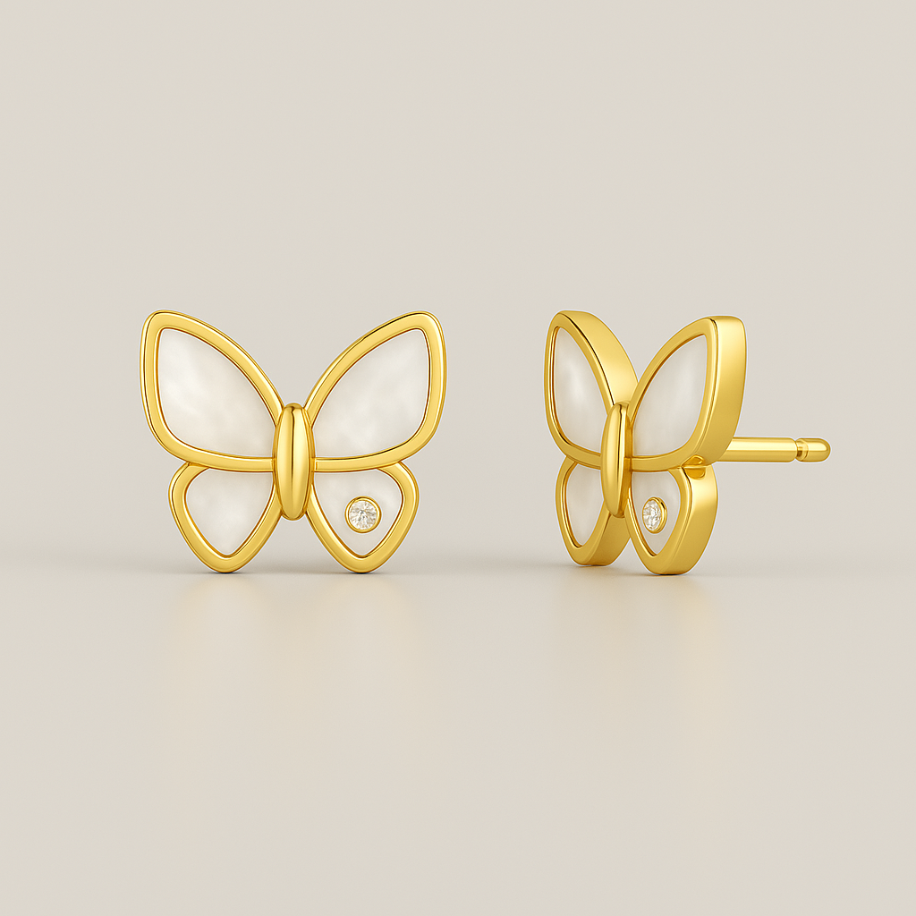 Pearly Butterfly Earrings