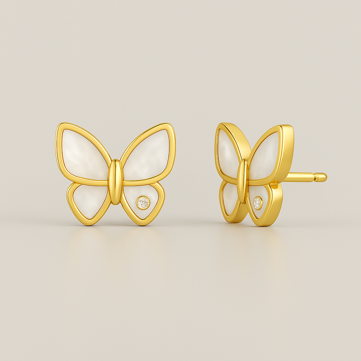 Pearly Butterfly Earrings