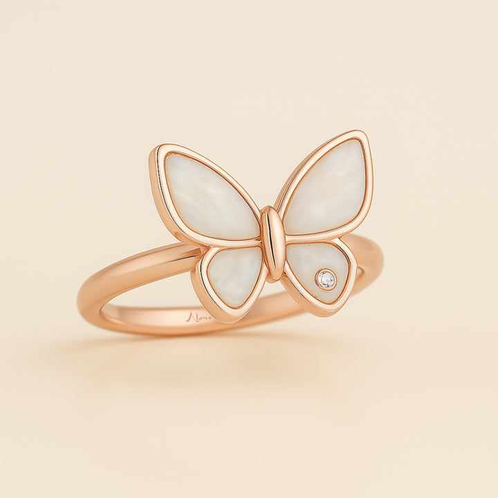 Pearly Butterfly Ring