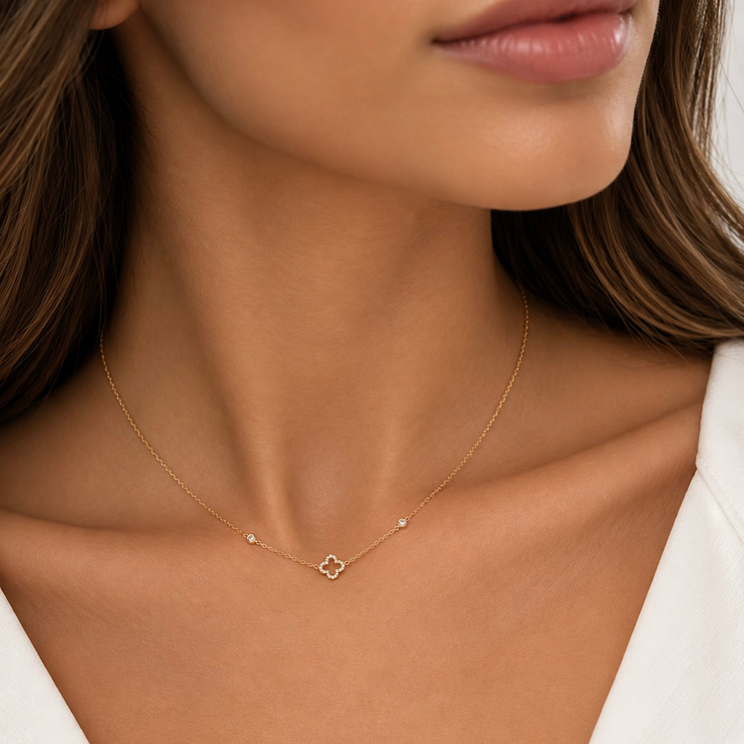Collier Éclat Trèfle Ajouré