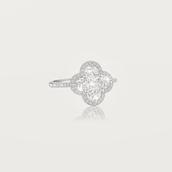 Bague Trèfle Pavé Éclat