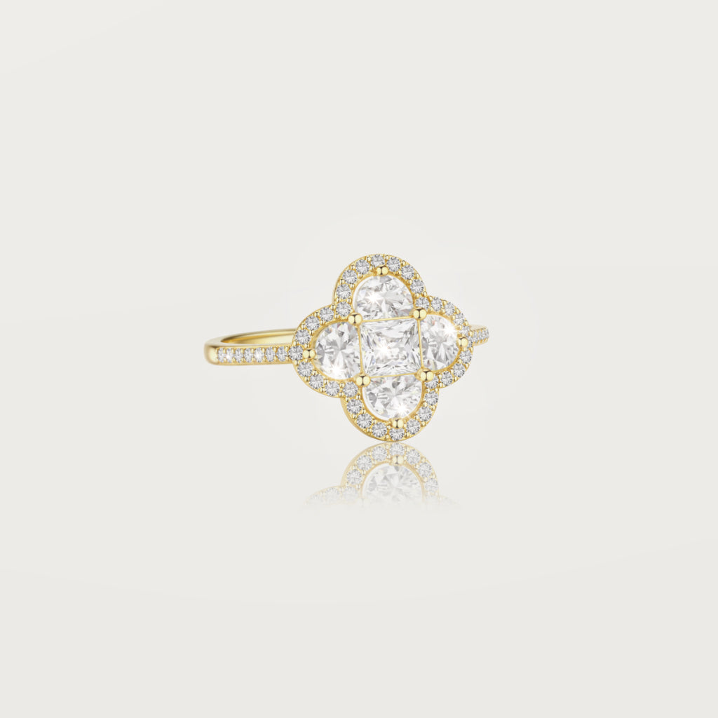Bague Trèfle Pavé Éclat