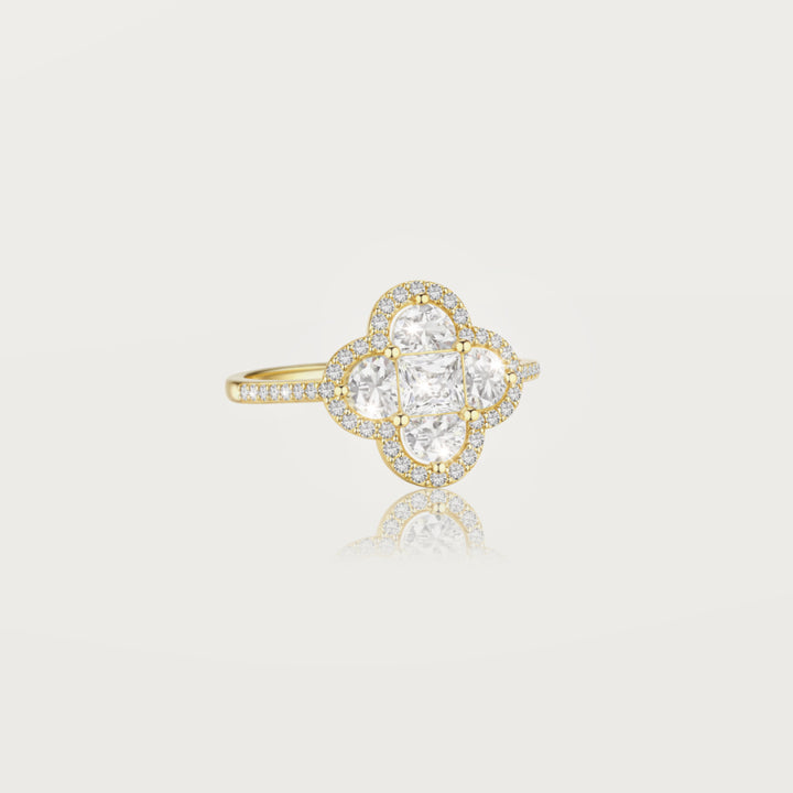 Bague Trèfle Pavé Éclat