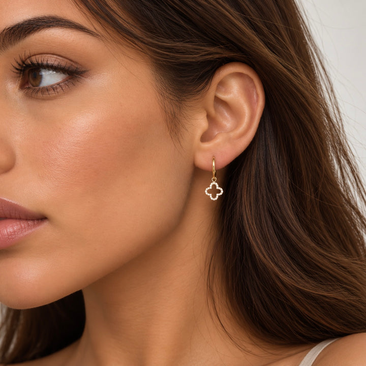 Boucles d’Oreilles Éclat Trèfle Ajouré