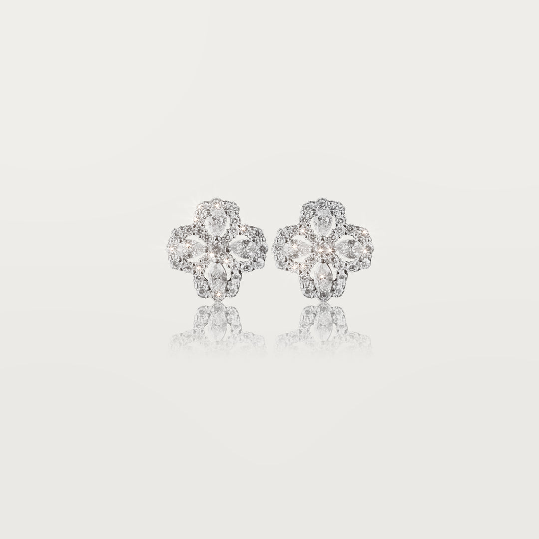 Boucles d'Oreilles Trèfle Éblouissant