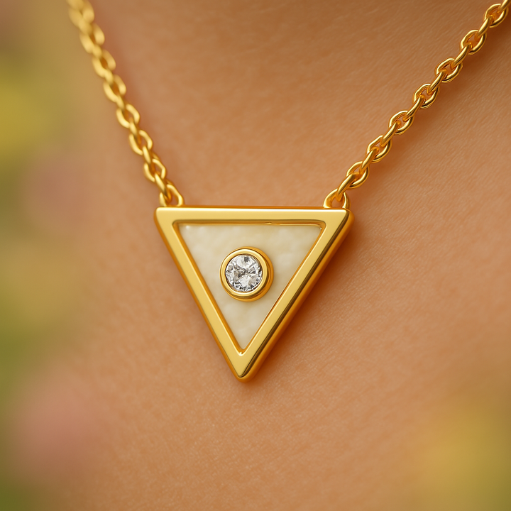 Pearly Inverted Triangle Pendant