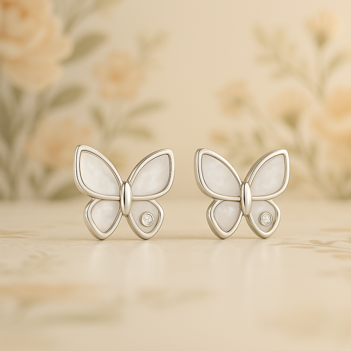 Pearly Butterfly Earrings