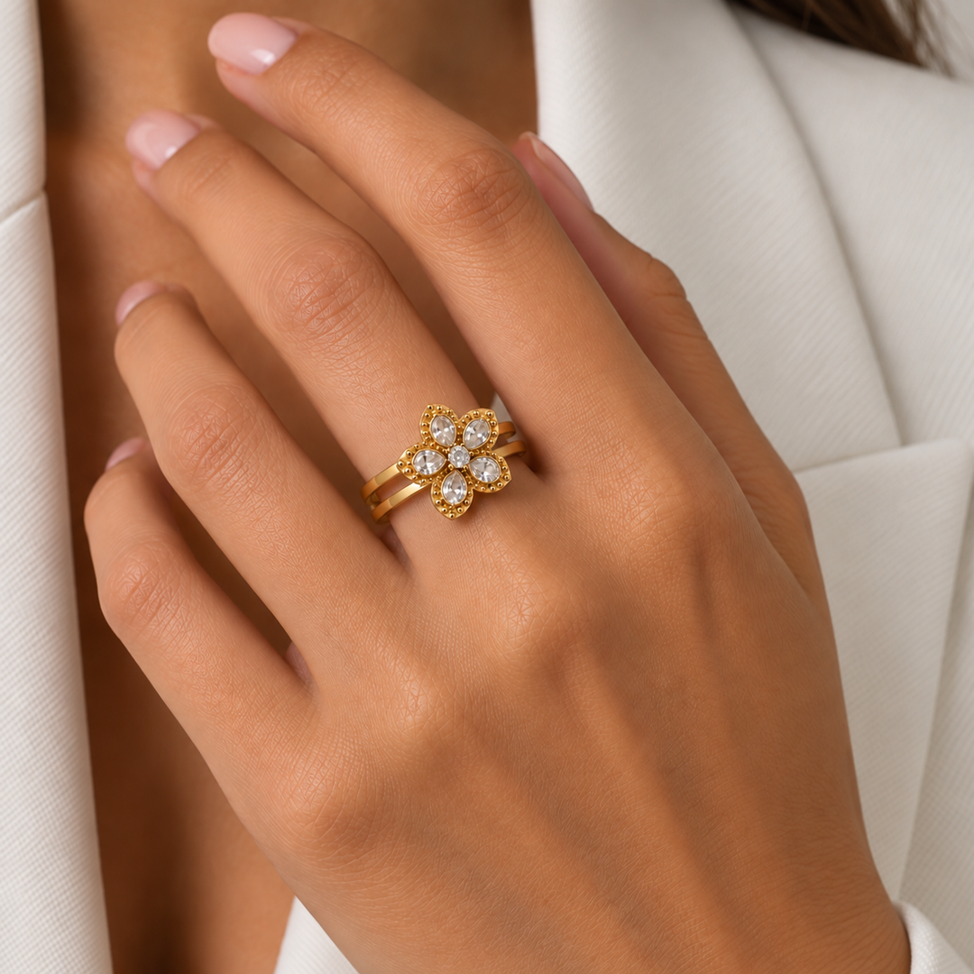 Bague Éclat Floral Rotative