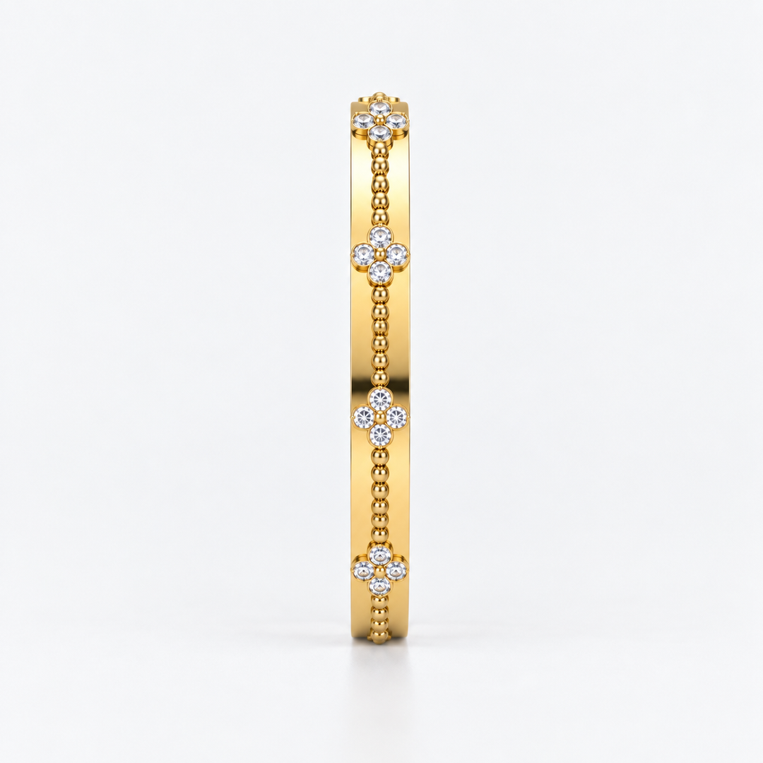 Bracelet Jonc Éclat Trèfle
