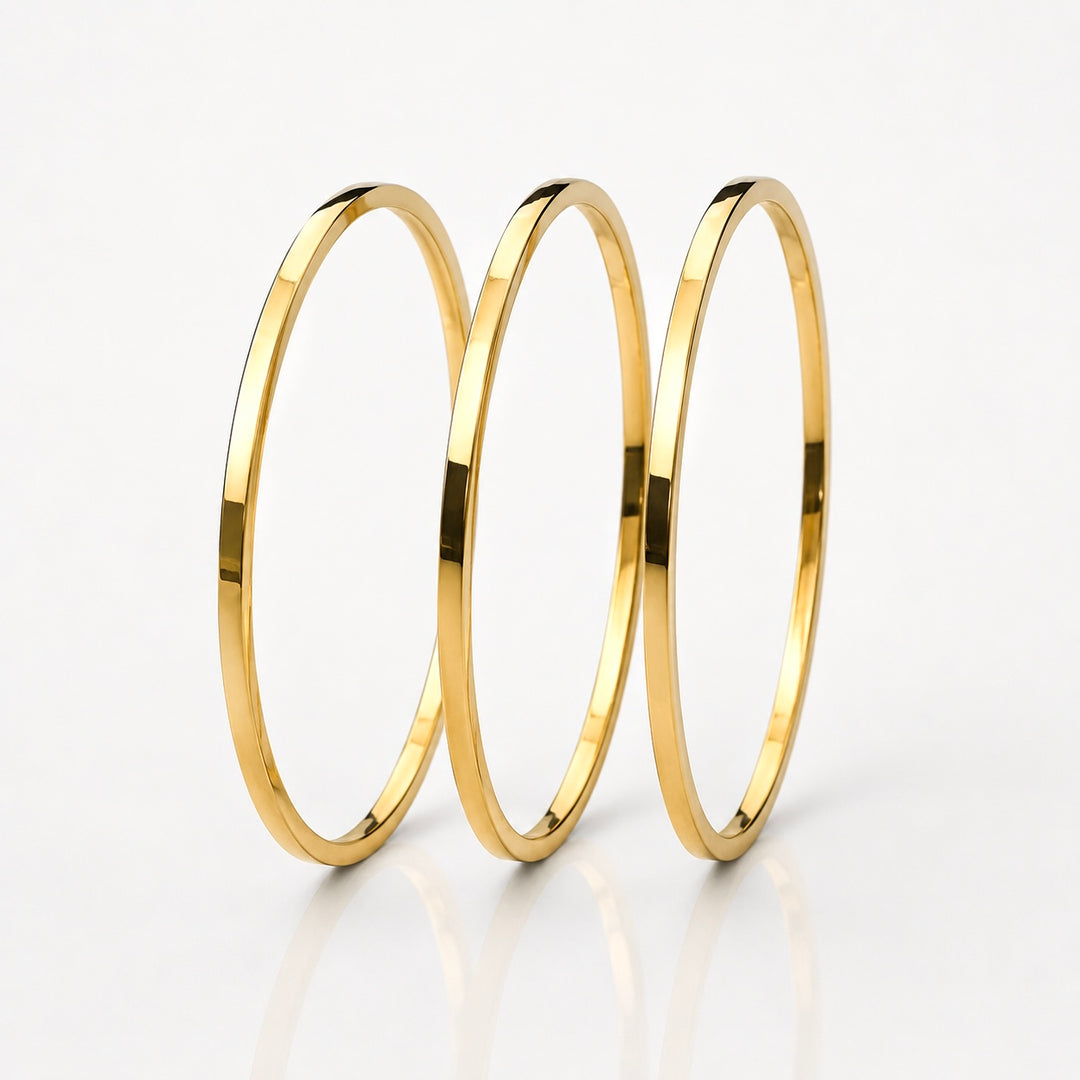 Set of 3 Thin Bangle Bracelets