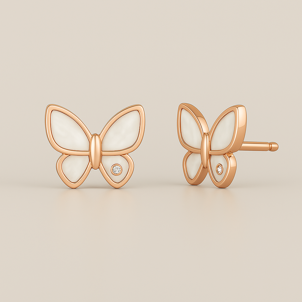 Pearly Butterfly Earrings