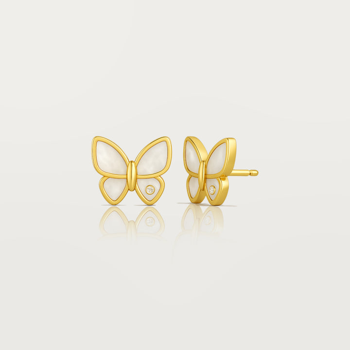 Pearly Butterfly Earrings