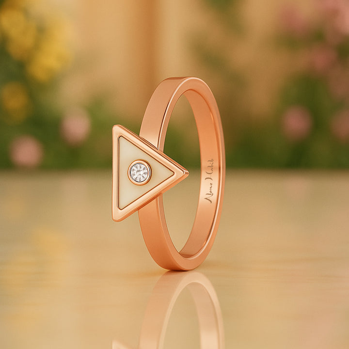 Pearly Inverted Triangle Ring