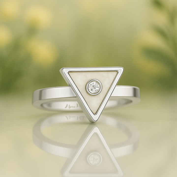 Pearly Inverted Triangle Ring