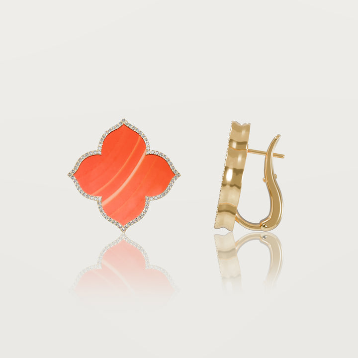 Boucles d'oreilles trèfle raffiné d'orient