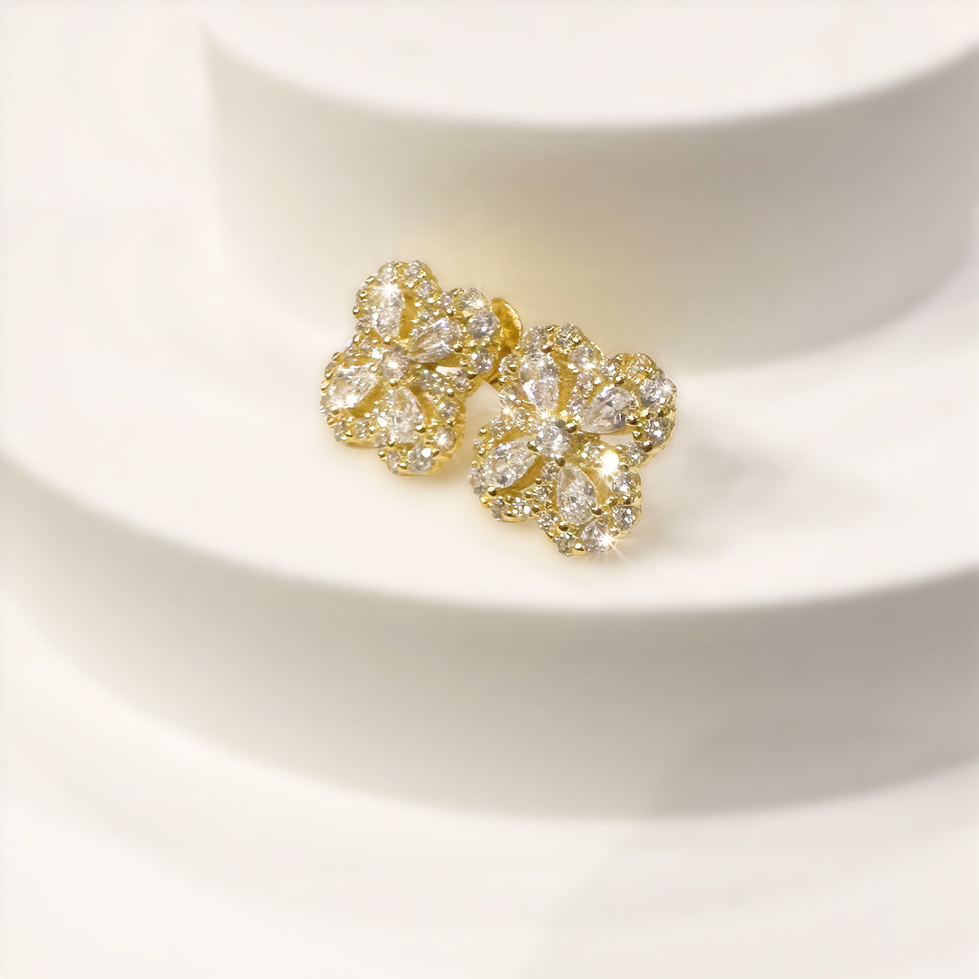 Boucles d'Oreilles Trèfle Éblouissant