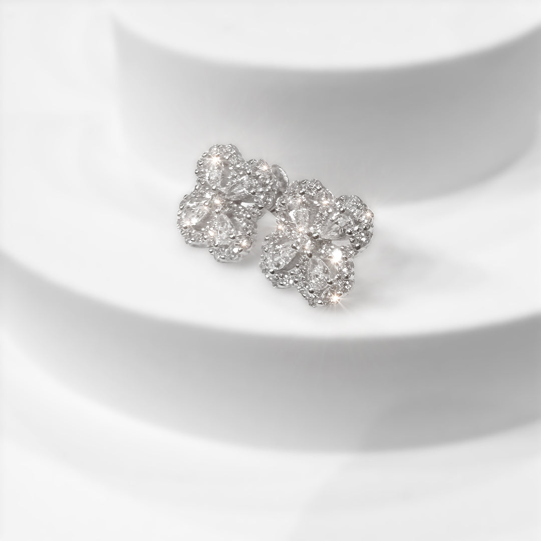 Boucles d'Oreilles Trèfle Éblouissant
