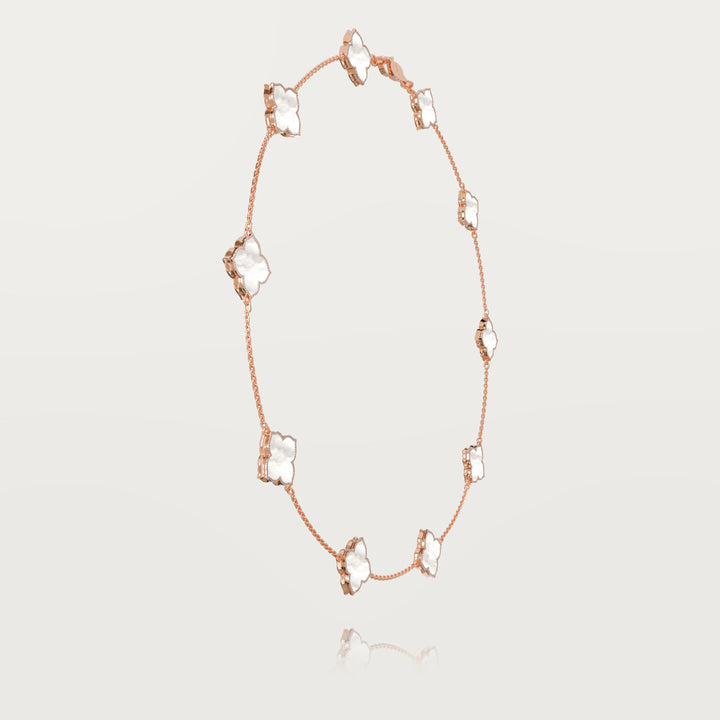 Refined oriental multi-clover necklace