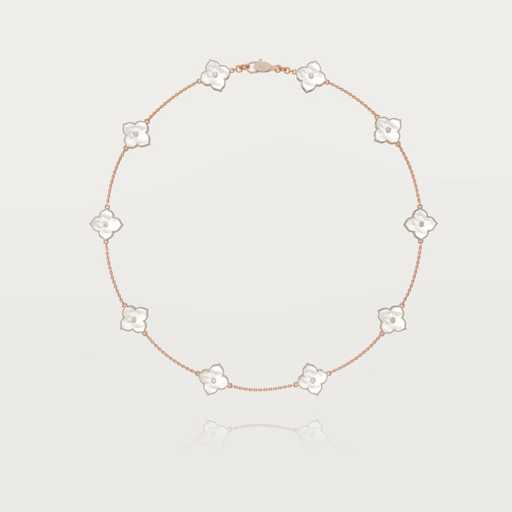 Oriental sparkle multi clovers necklace