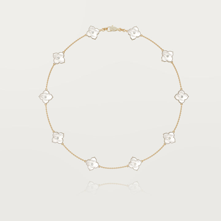 Oriental sparkle multi clovers necklace