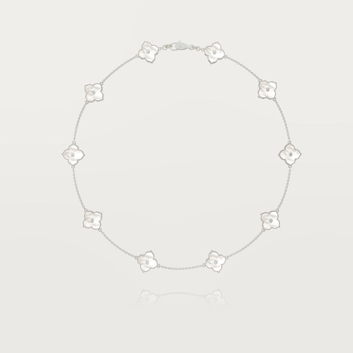 Oriental sparkle multi clovers necklace