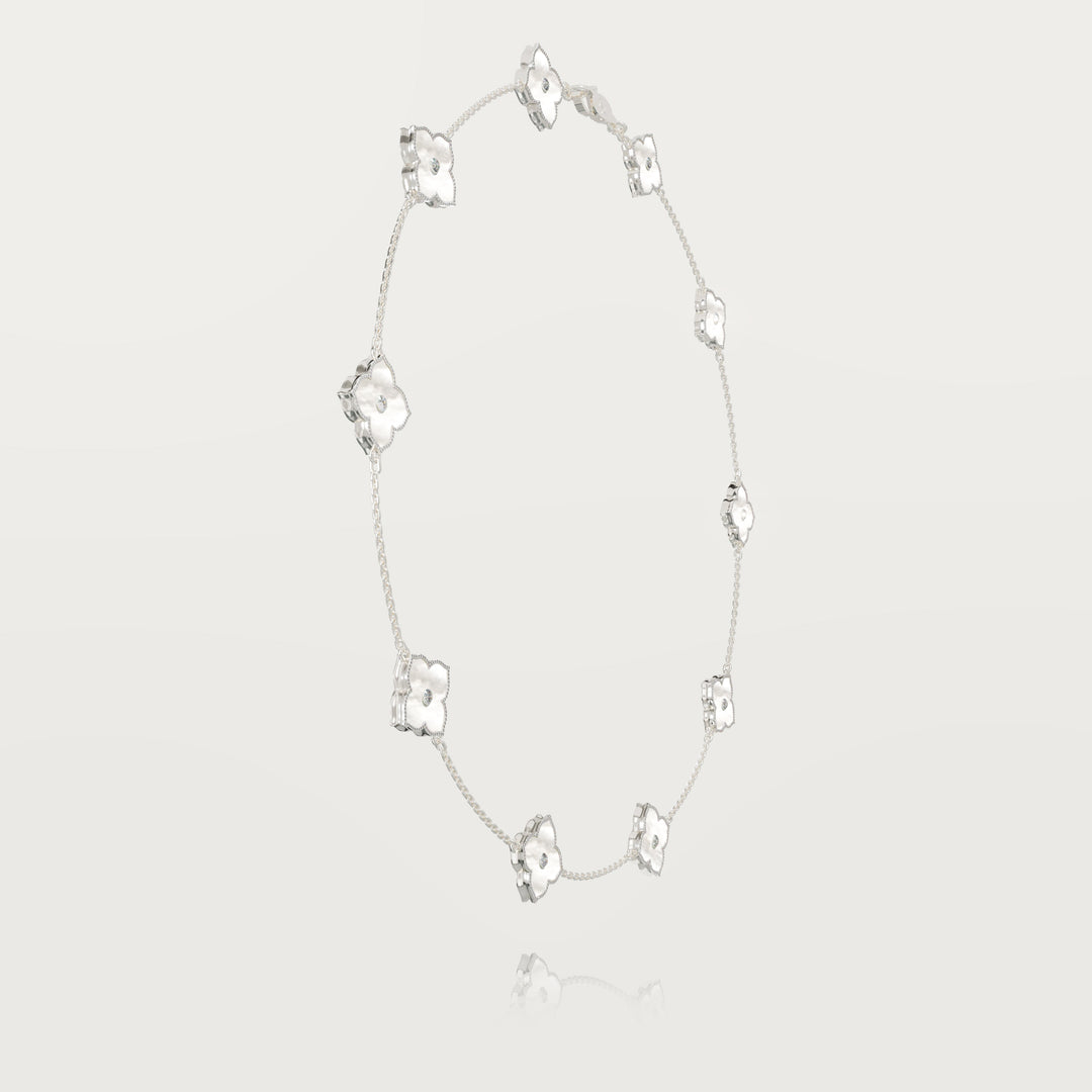 Oriental sparkle multi clovers necklace