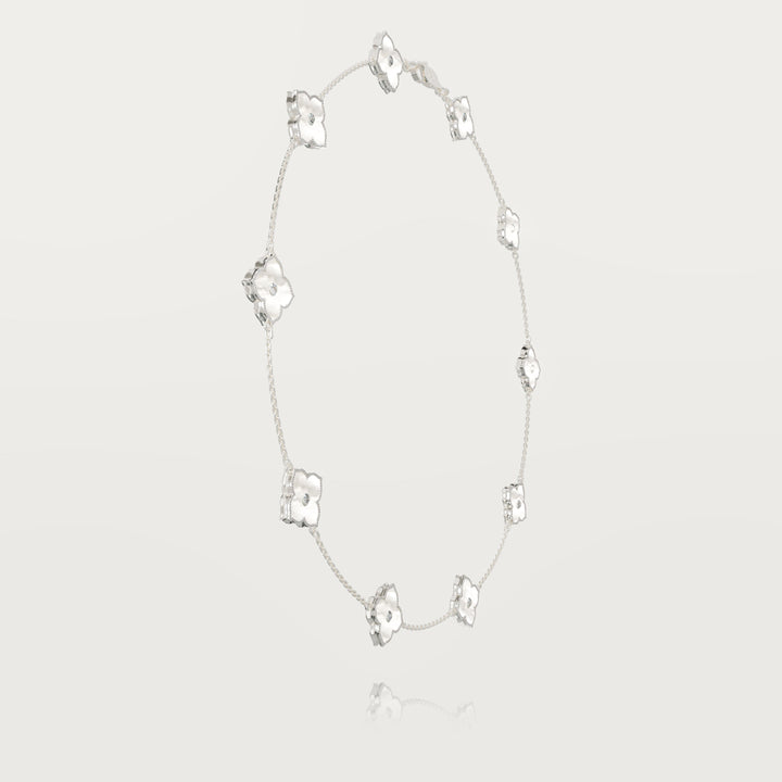 Oriental sparkle multi clovers necklace