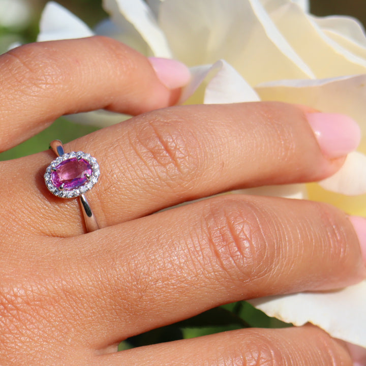 Pink flower ring 