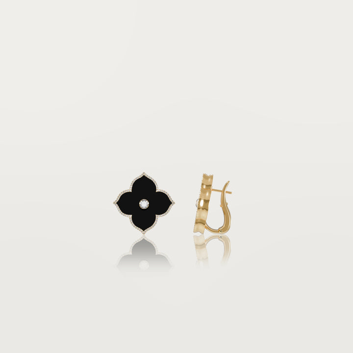 Oriental sparkle clover earrings 