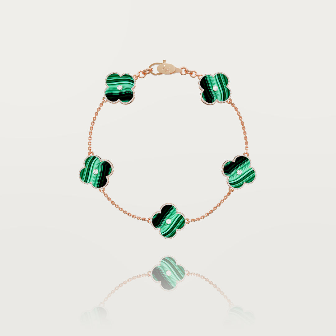 Solitaire glow multi clovers bracelet 