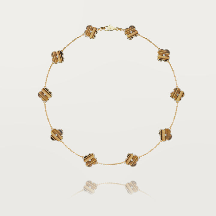 Collier multi trèfles lueur solitaire