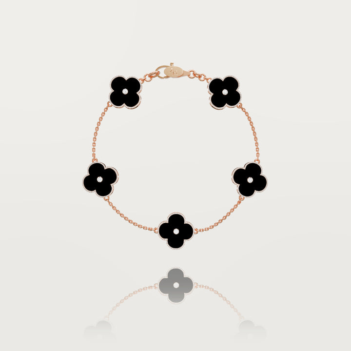 Bracelet multi trèfles lueur solitaire