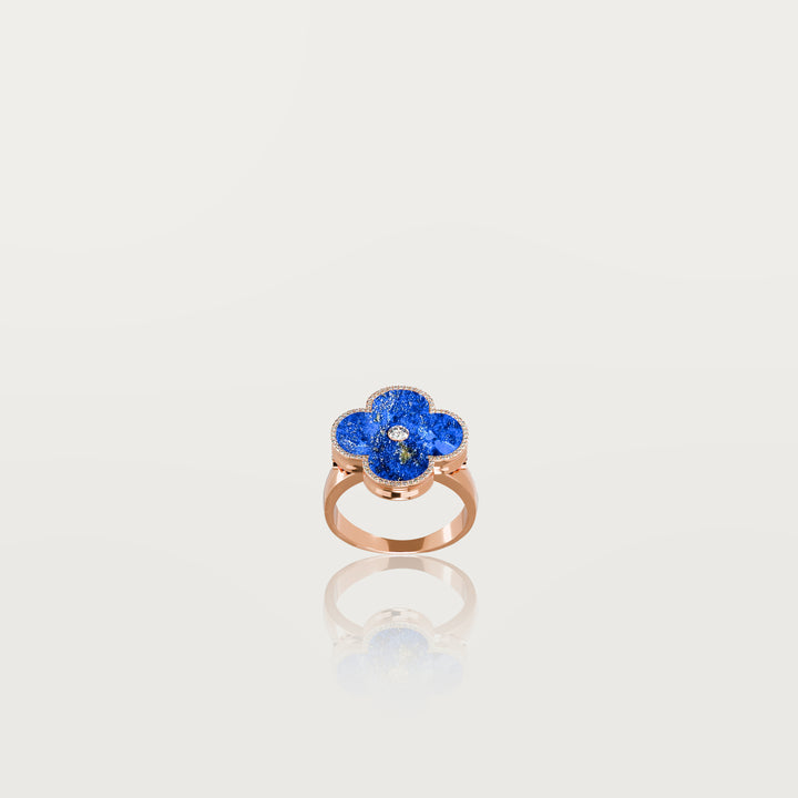 Solitaire Glow Clover Ring