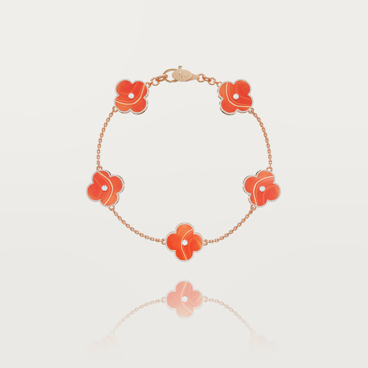 Solitaire glow multi clovers bracelet 