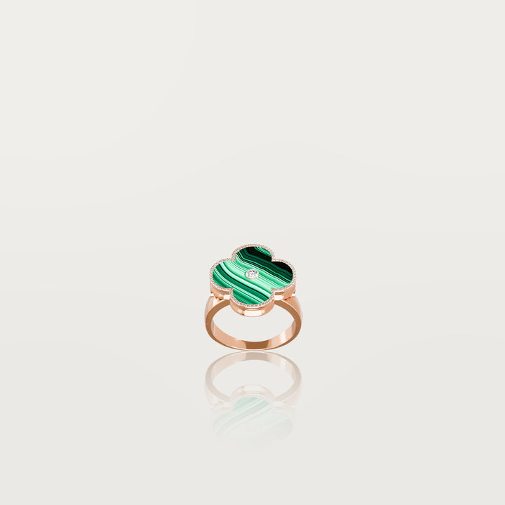 Solitaire Glow Clover Ring