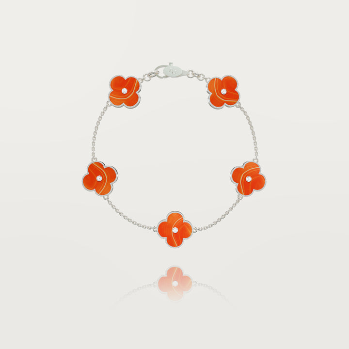 Solitaire glow multi clovers bracelet 