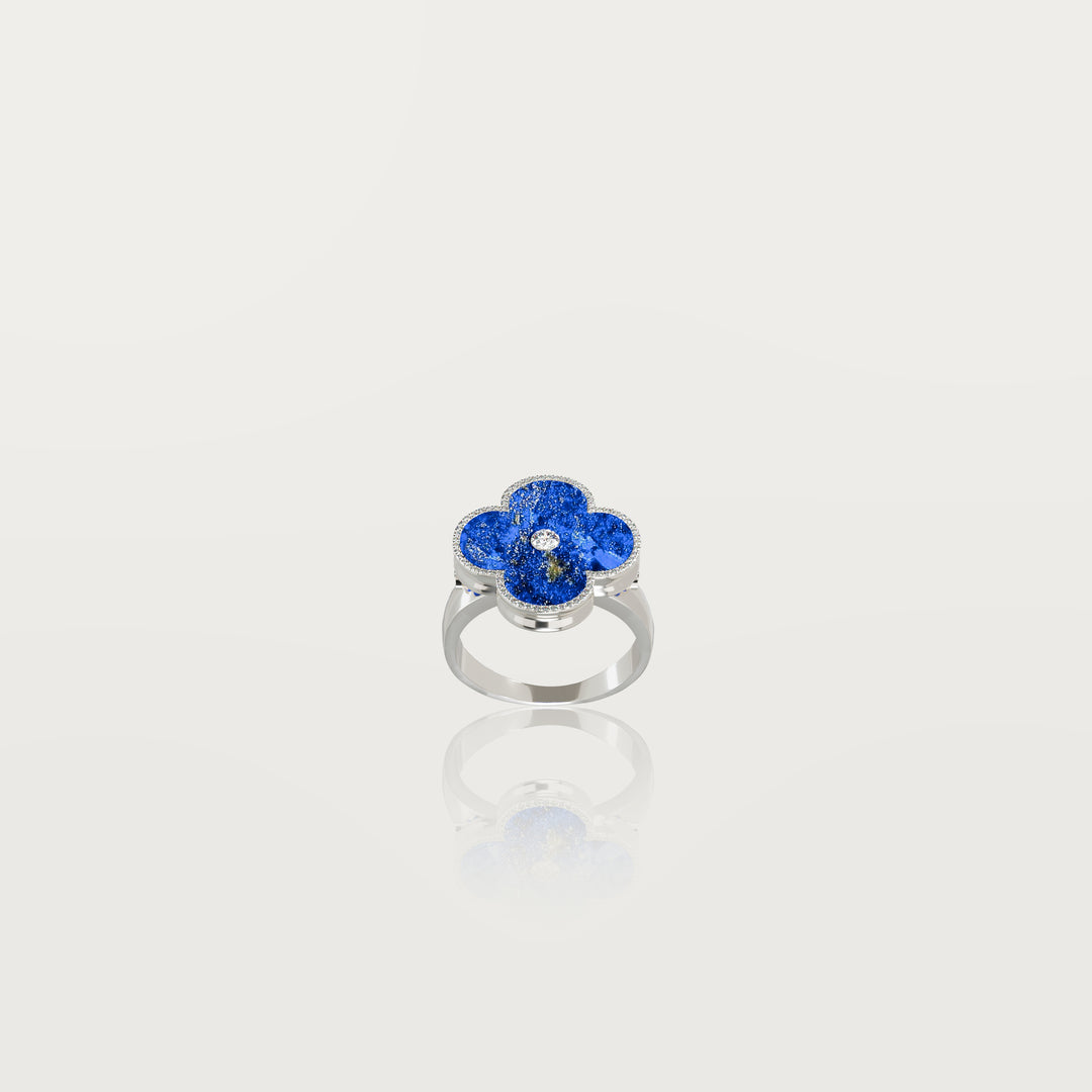 Solitaire Glow Clover Ring