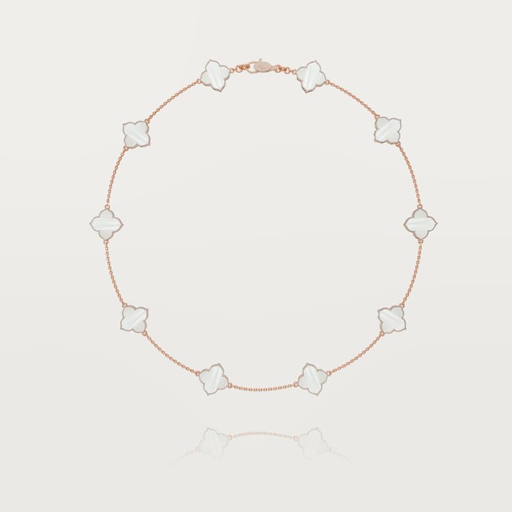 Refined oriental multi-clover necklace