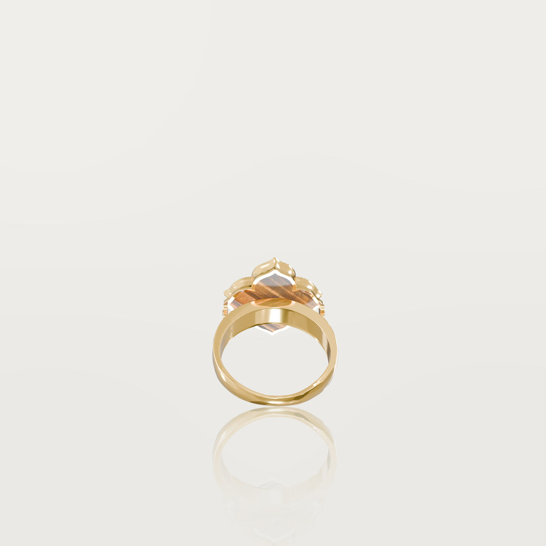 Refined oriental clover ring 