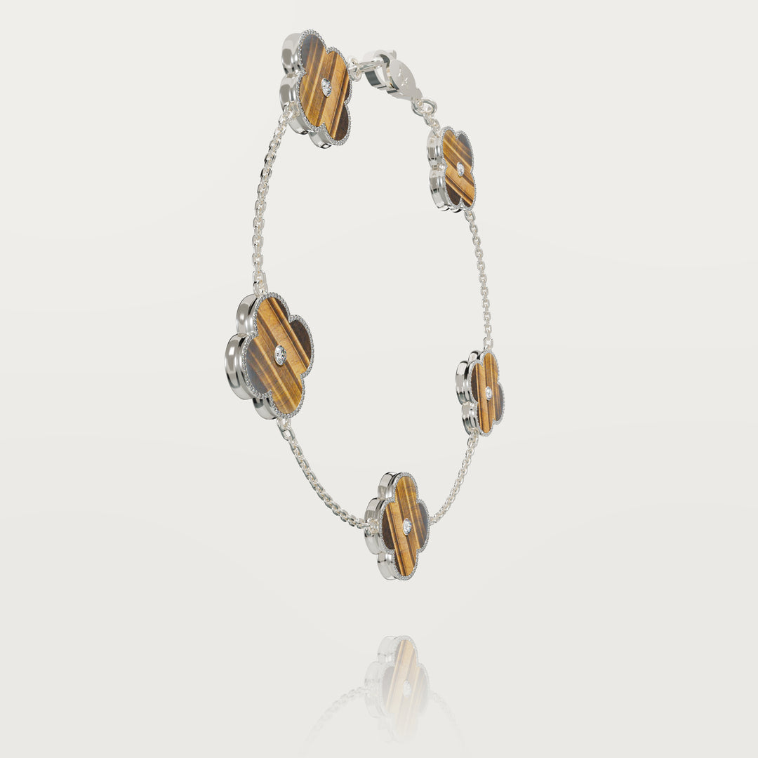 Bracelet multi trèfles lueur solitaire